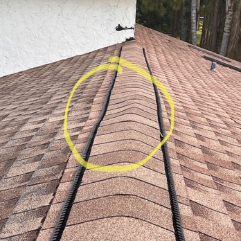 Bourgoing Construction - Soft spot in roofline, inadequate support underneath - General Contractors Near Me - Largo, Florida Bourgoing Construction - Soft spot in roofline, inadequate support underneath - General Contractors Near Me - Largo, Florida