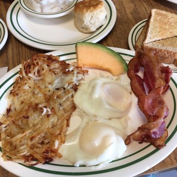 Wesner's Grill - Your choice of eggs. I ordered poached eggs, hash browns(perfect crispy), bacon, biscuits and gravy. - American Near Me - Rogers, Arkansas Wesner's Grill - Your choice of eggs. I ordered poached eggs, hash browns(perfect crispy), bacon, biscuits and gravy. - American Near Me - Rogers, Arkansas