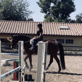 Bellaventage Farms - Me doing figure 8's around the obstacles. - Horseback Riding Near Me - Bradbury, California