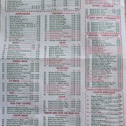 Jade Garden - This is a readable copy of the front of their menu...