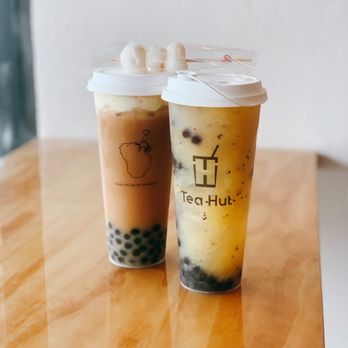 Tea Hut - mochi black milk tea + golden kiwi tea! -- @foodiejocho - Bubble Tea Near Me - San Francisco, California Tea Hut - mochi black milk tea + golden kiwi tea! -- @foodiejocho - Bubble Tea Near Me - San Francisco, California