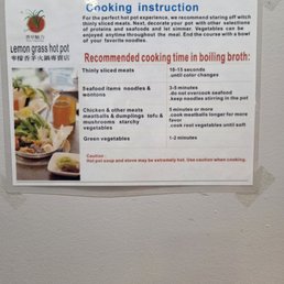 Cooking times Cooking times