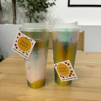 Mirakuru - strawberry matcha milk and kurimi brown rice and gyokuro tea. - Coffee & Tea Near Me - Garden Grove, California Mirakuru - strawberry matcha milk and kurimi brown rice and gyokuro tea. - Coffee & Tea Near Me - Garden Grove, California