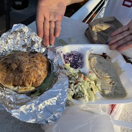 Falafel pita with the humus