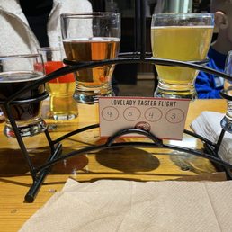 Beer flight (with one gone already)