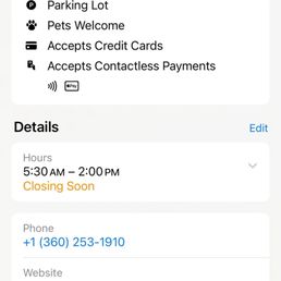 The "store hours" false on Apple Maps