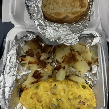Blue Sky Restaurant - Farmers Omelette with Home Fries and Rye Toast - American Near Me - Amherst, Ohio Blue Sky Restaurant - Farmers Omelette with Home Fries and Rye Toast - American Near Me - Amherst, Ohio
