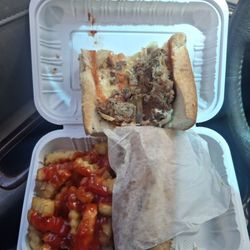Fresh Donuts - Cheesesteak platter with fries