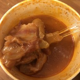 Most of the tripe in the menudo was in this questionable piece that was stuck together