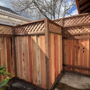 SJ Yard Works - Front gates and garbage cans area - Landscaping Near Me SJ Yard Works - Front gates and garbage cans area - Landscaping Near Me