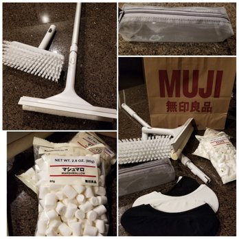 MUJI - My first MUJI purchases: 3 piece cleaning set ($10), marshmallows ($1.20), phone charger case ($5), no show socks ($3.50 each) - Home Decor Near Me - Portland, Oregon