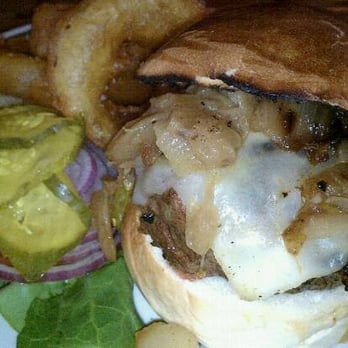 DuMont Burger - dumont burger with cheddar and caramelized onions - Burgers Near Me - Brooklyn, New York