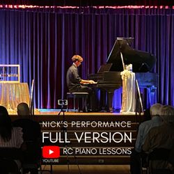 RC Piano Lessons - Nick K. performing Clair de Lune | Spring 2026 (full performance on YouTube: RC Piano Lessons)