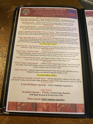 Menu photo 5 Steiner's Nevada Style Pub Las Vegas, NV