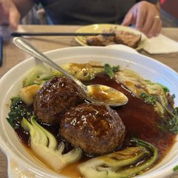 Meatball dish - so good!  And it comes with four (4)!