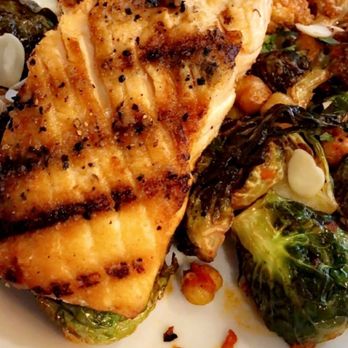 Poppycocks - Grilled Salmon - New American Near Me - Traverse City, Michigan