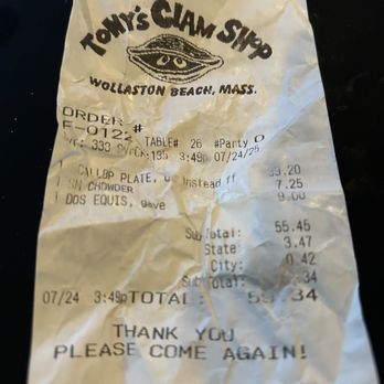 Tony's Clam Shop - Prices keep rising - Seafood Near Me - Quincy, Massachusetts Tony's Clam Shop - Prices keep rising - Seafood Near Me - Quincy, Massachusetts