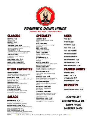 Menu photo 4 Frankie's Dawg House Baton Rouge, LA Menu photo 4 Frankie's Dawg House Baton Rouge, LA