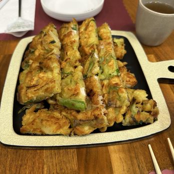 Mom's Tofu House - A2. Seafood & green onion pancake - Korean Near Me - Millbrae, California Mom's Tofu House - A2. Seafood & green onion pancake - Korean Near Me - Millbrae, California