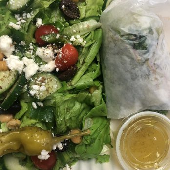 Kale Me Crazy - Chicken Pesto Wrap combo with a half salad - Coffee & Tea Near Me - Roswell, Georgia Kale Me Crazy - Chicken Pesto Wrap combo with a half salad - Coffee & Tea Near Me - Roswell, Georgia