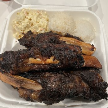 Matiki Island Barbecue - Sam's 1. Beef Rib Plate (Sam's Plate) - Hawaiian Near Me - Fullerton, California