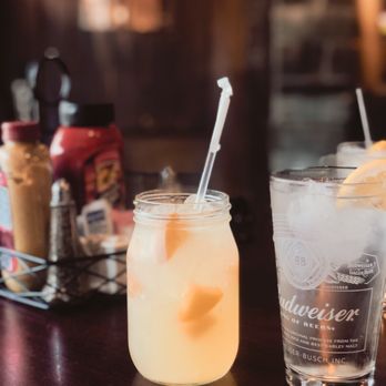 Irish Cottage Inn - Peach Sangria and a water with lemon - Irish Near Me - Franklin, New Jersey
