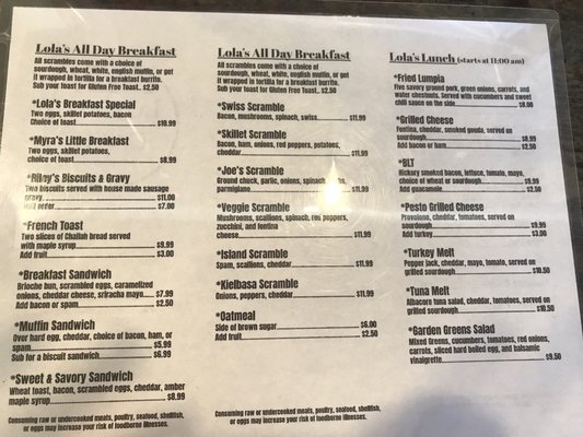 Menu photo 5 Lola's Cafe Port Angeles, WA Menu photo 5 Lola's Cafe Port Angeles, WA