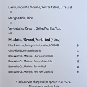 Bad Idea - Dessert menu - Wine Bars Near Me - Nashville, Tennessee