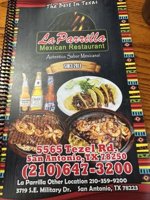 Menu photo 1 La Parrilla San Antonio, TX