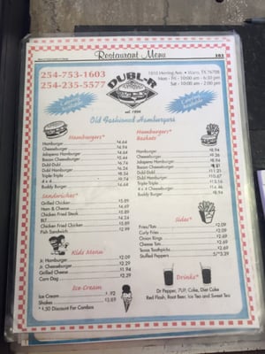 Menu photo 3 Dubl-R Old Fashioned Hamburgers Waco, TX