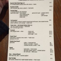 Nectar Espresso Bar + Cafe - Breakfast and Brunch Menu