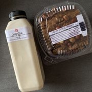 Photo of ELife Restaurant - Washington, DC, United States. Cashew nog and gluten free peanut butter swirl brownie