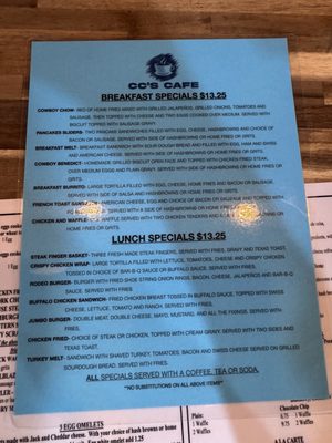 Menu photo 2 CC’s Cafe Waller, TX Menu photo 2 CC’s Cafe Waller, TX