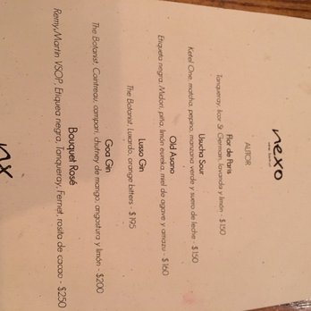 Nexo Wine Bistrot - Cocktail menu - Bistros Near Me - México, D.F., DIF