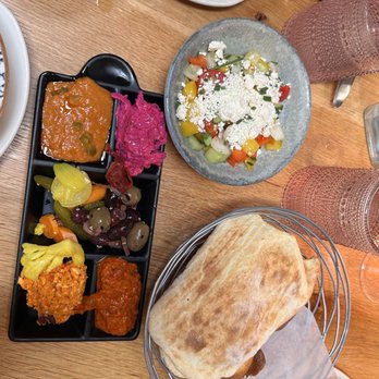 AMBAR Restaurant, Capitol Hill - all of the beginning for the table + bread basket + balkan salad - Modern European Near Me - Washington, DC, District of Columbia