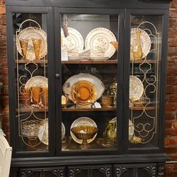 Dandelion Market - Hand painted china cabinet.