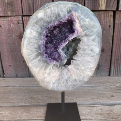 La Lady Designs - Amethyst in Agate on stand NEW Statement Crystal pieces inStore