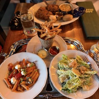 Rustic Root - Girl dinner- pasta, Cesar salad, French fries - New American Near Me - Solana Beach, California Rustic Root - Girl dinner- pasta, Cesar salad, French fries - New American Near Me - Solana Beach, California