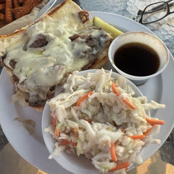 Fairmont Shores - Prime rib sandwich with coleslaw - Sports Bars Near Me - Lake Villa, Illinois Fairmont Shores - Prime rib sandwich with coleslaw - Sports Bars Near Me - Lake Villa, Illinois