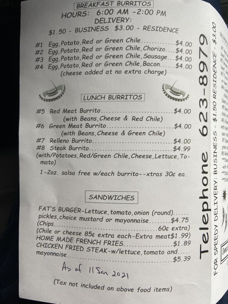 FAT’S BURRITOS Updated September 2024 11 Photos & 17 Reviews 820