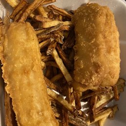 Fried haddock and fries