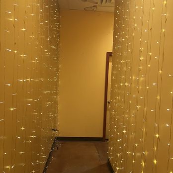 Mildfire Coffee Roasters - Hallways of lights in the back leading to the restrooms. - Coffee & Tea Near Me - San Antonio, Texas