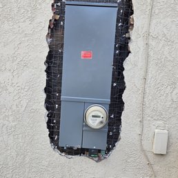 New panel prior to stucco repair New panel prior to stucco repair