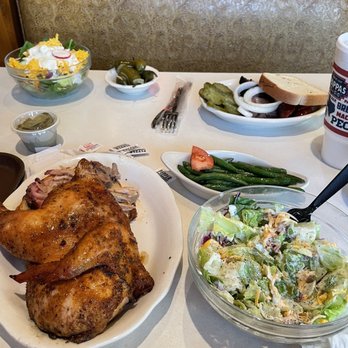 Pappas Bar-B-Q - Half chicken & pulled pork w salad as side (counts as both sides) - Barbeque Near Me - Pasadena, Texas Pappas Bar-B-Q - Half chicken & pulled pork w salad as side (counts as both sides) - Barbeque Near Me - Pasadena, Texas