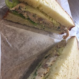 The delicious chicken salad sandwich. The delicious chicken salad sandwich.
