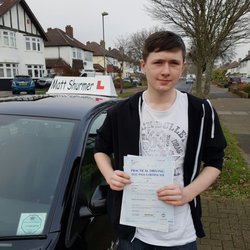Matt Shurmer Driving School - Congratulations to Matt Sanderson for a very impressive FIRST TIME pass today, 6th December 2016, at Sidcup with just 1 fault!