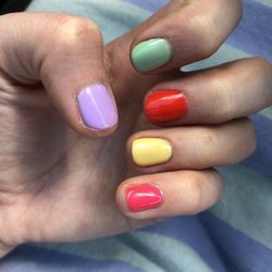 Rainbow Gel Mani