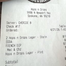 Cherise was our server. Excellent service!