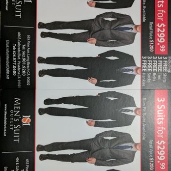 Men's Suit Outlet - Flyer of they're deals with store information - Men's Clothing Near Me - Pasadena, California Men's Suit Outlet - Flyer of they're deals with store information - Men's Clothing Near Me - Pasadena, California
