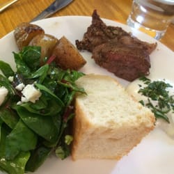 Selma Cafe - Lamb with roasted potatoes, focaccia and fresh tzatziki